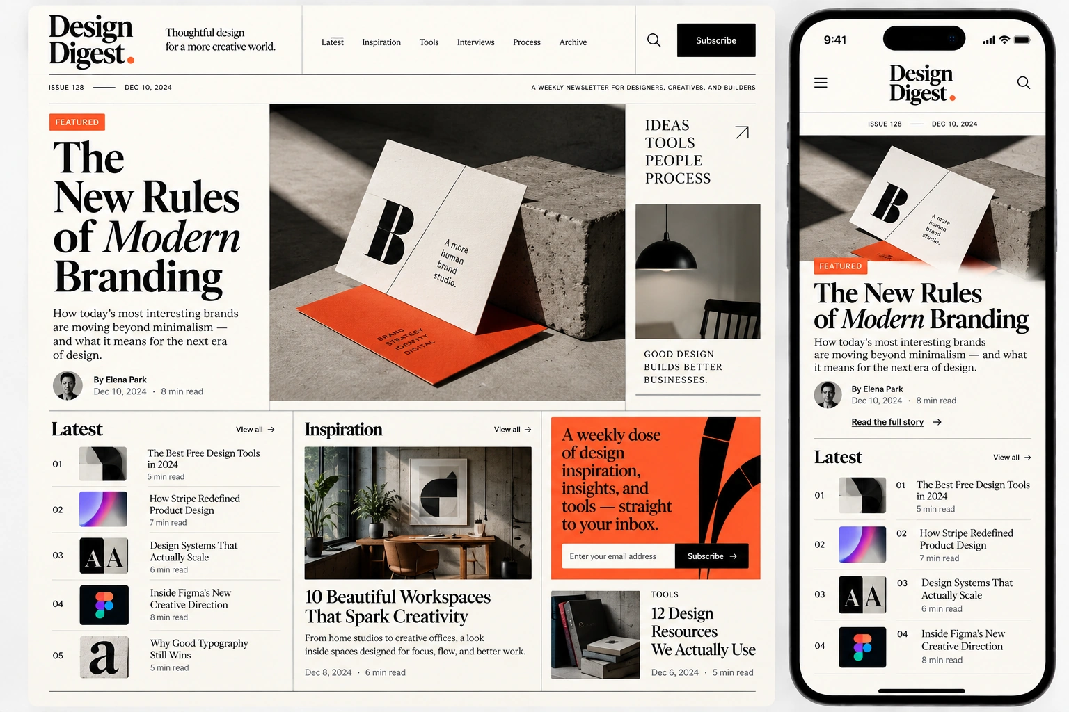 Design & Creative newsletter website template design blueprint