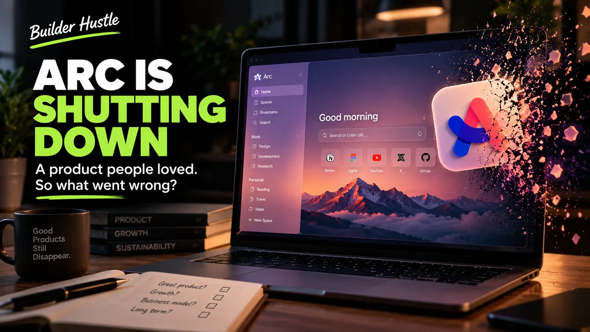 Arc Browser shutting down — Key product, growth, and distribution lessons for software founders